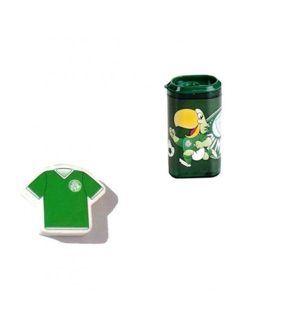 kit escolar 1 borracha ,1 apontador com deposito palmeiras -Tris